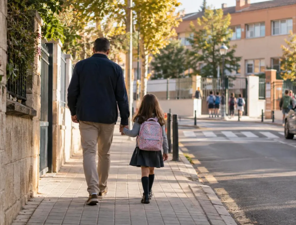 Padre acompañando a su hija